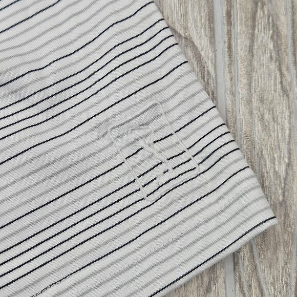 PGA Tour Polo Shirt Mens 2XL White Gray Striped Golf Performance Polyester XXL - Picture 6 of 8